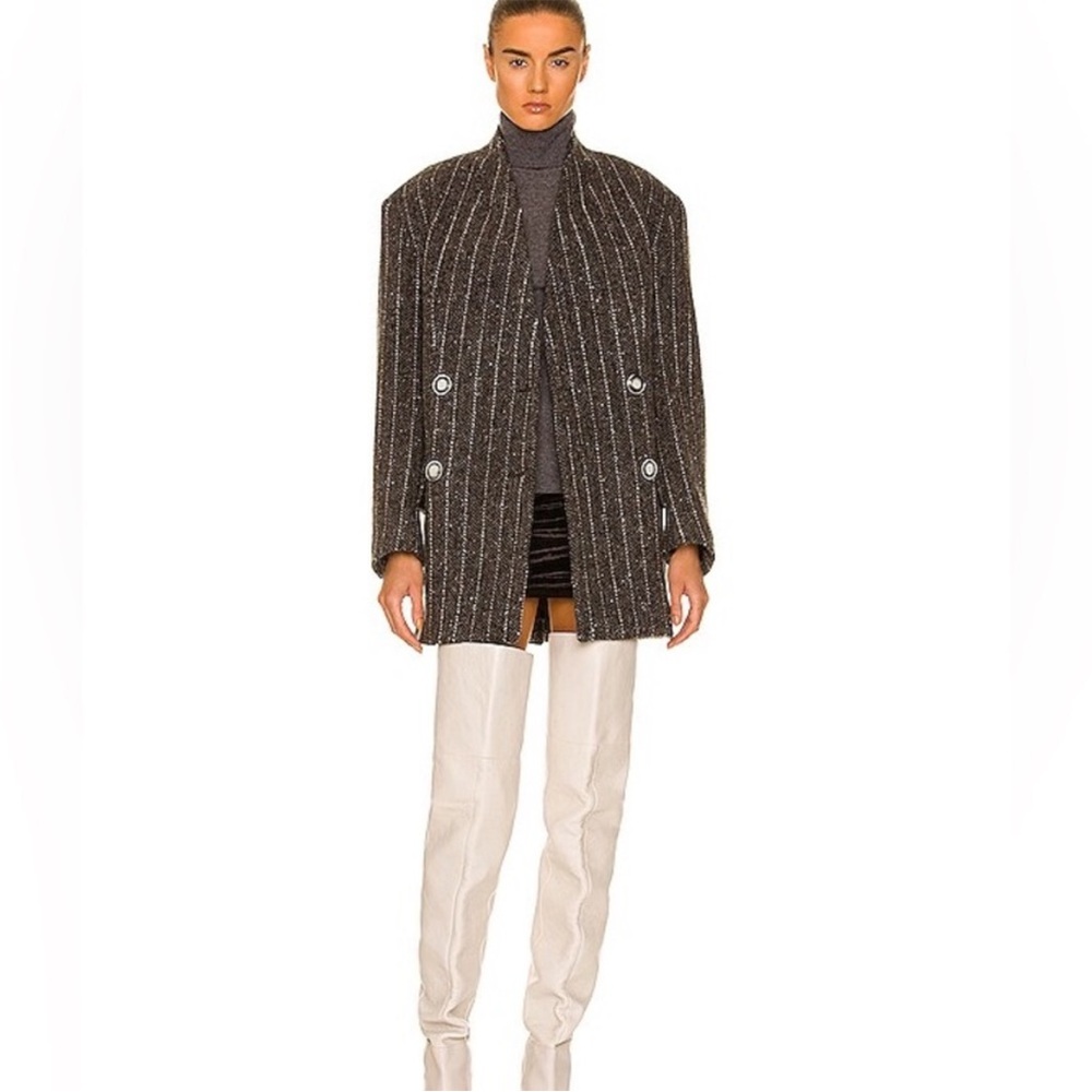 Isabel Marant Lila Double-Breasted Virgin Wool Coat Chic Quiet Luxury 42/10 NEW - Picture 1 of 11
